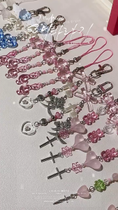 Mini hai cà chua đồ treo móc khóa trang trí đáng yêu Túi Mặt dây chuyền hình điện thoại phụ nữ Ba Lô Quà tặng bé gái Mặt trang trí hình túi xách