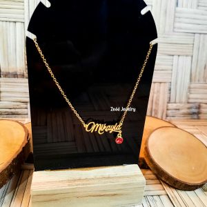 Kalung Nama - Zedd Jewelry: Warna Silver dan Emas Tahan Lama Anti Karat - Cantik Berkualitas Cocok Untuk Kado Hadiah - Birthstone Necklace: Titanium 18K Gold Plated - COD Bayar Di Tempat