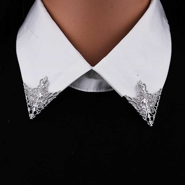 1pair Metal Brooch Lapel Mens Collar Pins Fashion Brooches for