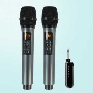 COD  2 PCS  Microphone Karoke Wireless Rechargeable 2 Channel UHF / mic imam mesjid terbaik wireles karaoke suara jernih vocal jarak 100 m / microphone wireles youtuber imam masjid kabel  bluetooth jarak jauh / mikropon tempel di telinga wisdom hp
