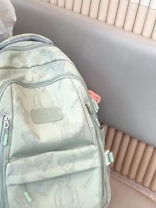 Simple large-capacity backpack for female junior high school students 2023 New Korean-style cute graffiti backpack for elementary school students