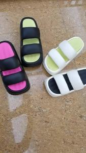 [Free Shipping] New Korean-Style EVA Thick Dual-Color Outdoor Beach Sandals With Height-Increasing Two-Strap High Heels