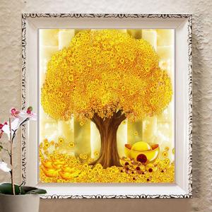 5D DIY  Fortune tree gold ingot gold tree EmbroideryRound Diamond Full rhinestone Diamond painting cross stitch