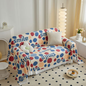 Sofa Blanket Sofa Cover with Tassel Chenille Material Anti-scratch Wear-resistant