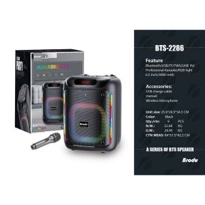 BTS-1990 Double 8 inches DJ singing speaker color LED charging party karaoke Bluetooth speake BTS KTS