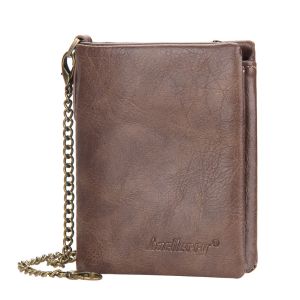 BAELLERRY D3232 DOMPET UANG TIGA LIPATAN TEBAL DENGAN RANTAI KULIT SINTETIS ANTI COPET