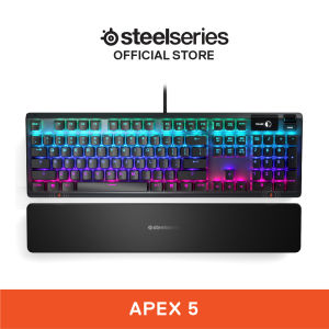 SteelSeries Apex 5 RGB Hybrid Mechanical Gaming Keyboard Wired USB OLED Smart Display Aircraft-grade Keyboard (64532)
