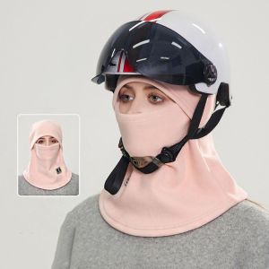 MUQZI Thickened Fleece Balaclava Hat Warm Windproof Helmet Hat Soft Face Cover Pullover Cap Autumn