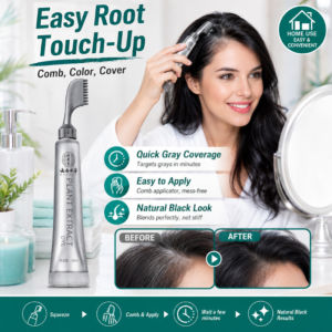 Mens Hair Dye Cream Natural Black Gray Coverage One Stroke Easy Application Herbal Formula Permanent Black Hair Color