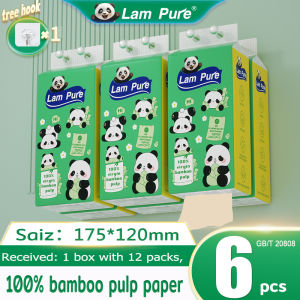 [BUY 4 TAKE 2] | LamPure Bamboo Tissue 800 Sheets 4-Ply Thick Tissue Paper Family Pack Super Soft & Strong  Eco-Friendly/Fragrance-Free  Affordable for Home & Daily Use (Panda Pattern)