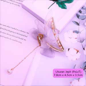 F4 Jepit Rambut Korea Bahan Alloy Pita Jedai Logam Jumbo Kupu Kupu Metal Hair Claw Clips AF05