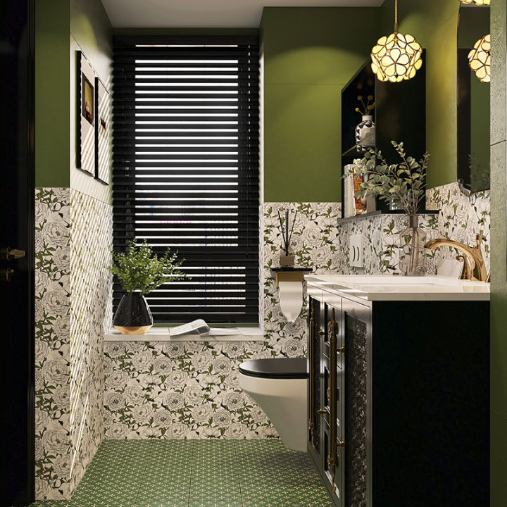 Fannei Morocco retro bathroom tile mustard green bathroom tile kitchen