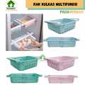 Rak Kulkas Multifungsi Serbagunan / Storage Box Kulkas /Rak Tambahan Kulkas Serbaguna Sliding Rack Multifungsi Organizer Kulkas. 