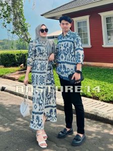 (READY STOCK)  Set Couple Tenun Kondangan Marline Dress - Baju Pasangan Couple Terbaru ANSTORE14