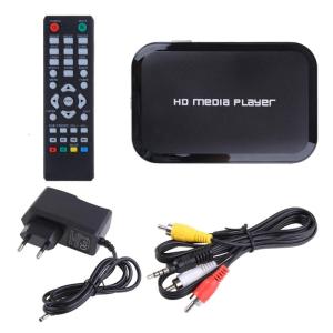 with Original AV Cable Black Mini 1080p Full-HD Ultra Digital for -MKV/RM- HDD USB