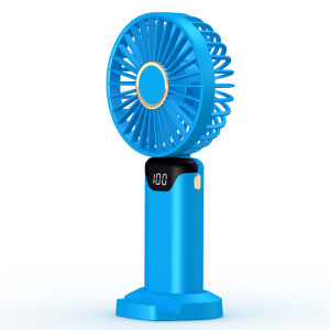 Handheld Fan Mini Foldable Portable Neck Hanging Fans 5Speed Rechargeable Fan Phone Stand LED Display Screen