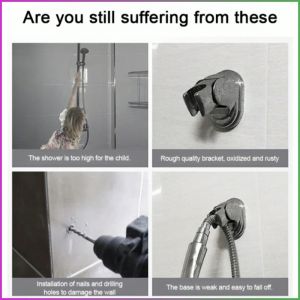Showerhead Adjustable Shower Bracket Reusable Storage Cleaning Strong Suction Power Waterproof