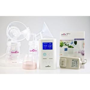 Spectra 9+ สเปคตร้า ไนท์ พลัส ครื่องปั๊มนมไฟฟ้าหัวปั๊มคู่ แบบชาร์จขนาดพกพา จอ LCD บอกเวลาและแรงปั๊ม นุ่มนวลธรรมชาติ - สีขาว