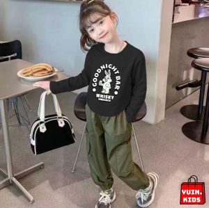 Top Fashion Baju Anak Perempuan Lucu Usia 1-5 Tahun Setelan Baju Crop Dan Celana Panjang Cargo Anak Perempuan By Yuin.Kids Pakaian Model Anak Korea Terlaris