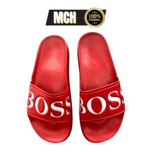 MOCHEL - Sandal Selop Pria dan Wanita MOCHEL BOSS Merah Putih Terbaru Simpel dan Elegant