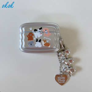 OKOK Vỏ Airpods Hình Chó Quá Trình Mạ Điện Cho AirPods 1 2 3 Pro InPods I7 I12 Pro Phụ Kiện Tai Nghe Bluetooth Không Dây Vỏ Cho Hộp Sạc Tai Nghe Air Pods Vỏ Bảo Vệ Kèm Vòng Đeo Tay