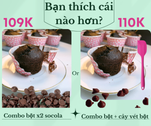 [HCM]Combo làm bánh Chocolate Cupcake - Cupcake sô cô la - Sén de Lavie - Set bột trộn sẵn nguyên liệu và vật dụng làm bánh ngon và tiện lợi