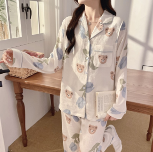 Bộ đồ bầu sau sinh Bộ pijama cho con bú mùa hè Xô Nhật BP41 thô đũi SIÊU MÁT Bộ cho con bú Bigsize