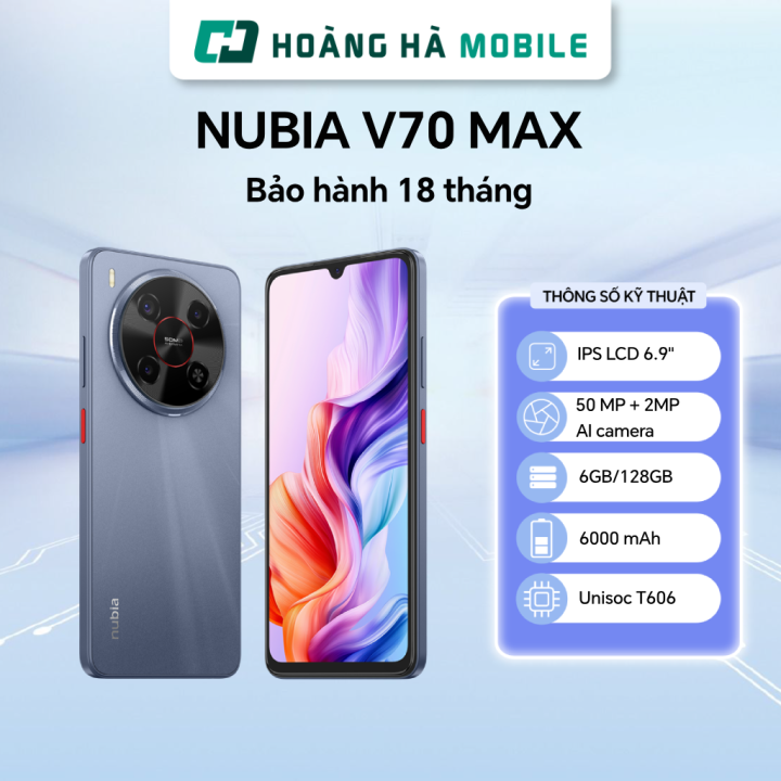 Điện thoại di động NUBIA V70 MAX 6/128GB - Chính hãng (Nguyên Seal Chưa Active)
