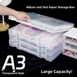 LUXURYLYN Transparent Organizer Storage Box A3 Multifunctional Document Bag Portable Waterproof Transparent File Bag School Office Supplies