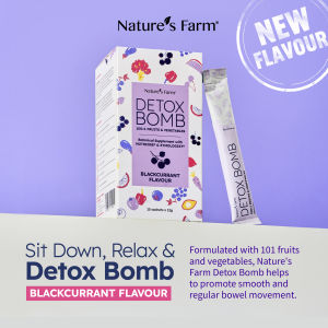 [NEW] Natures Farm® Detox Bomb Blackcurrant 15s - Improves Digestion Relieves Constipation Maintains Blood Sugar