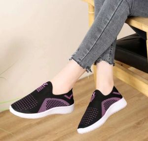 Sepatu Wanita Korean Nylon Casual Sneakers V-Sport Import ASP64