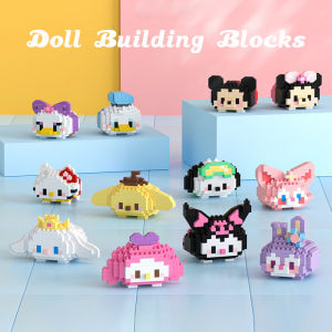 Cartoon Doll New Year Spring Festival Building Block Bricks Toy Assembly Particle Children Collection Toys Puzzle Boys And Girls Birthday Gifts Kids toys