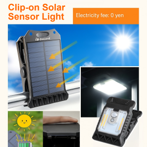 Solar Powered Clip Light Outdoor Waterproof Sensor Lamp with [Clip Anywhere] Design LED Wall Light for Garden Fence Pathway
