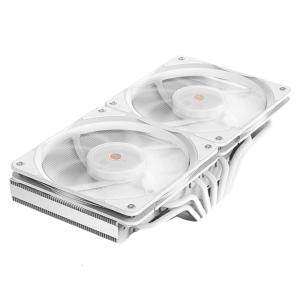พัดลมคอมพิวเตอร์ขั้นสูง7ท่อความร้อน2-การกำหนดค่าพัดลม250W TDP แบบด้านดำ LGA1700รองรับซ็อกเก็ต AM5