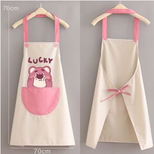 Tạp dề nấu ăn chống thấm nước tạp dề pha chế có túi tạp dề hoạ tiết có khăn lau bên hông
