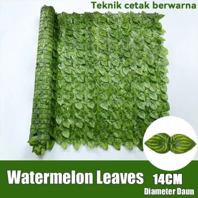 DAUN RAMBAT SINTETIS ROLL PLASTIK 1M X 3M PROSES PENCETAKAN WARNA RUMAH GARDEN WEDDING OUTDOOR
