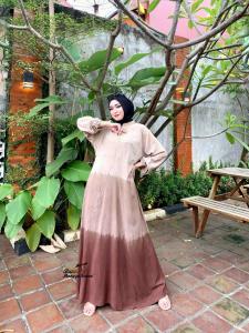 ( M L XXL ) TERBARU 2022 GAMIS TWILL PEKALONGAN TIEDYE PELANGI MODERN MODEL SEGITIGA PAYUNG NON DIAN PELANGI