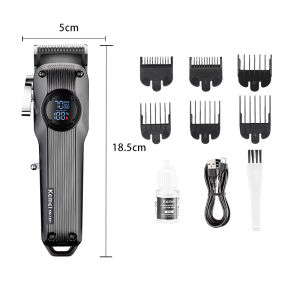 KEMEI KM-1551 Professional Hair Clipper Mens Electric Hair Clipper with Digital Display High Speed Use Adjustable Crube Head Push Shear Hair Trimmer