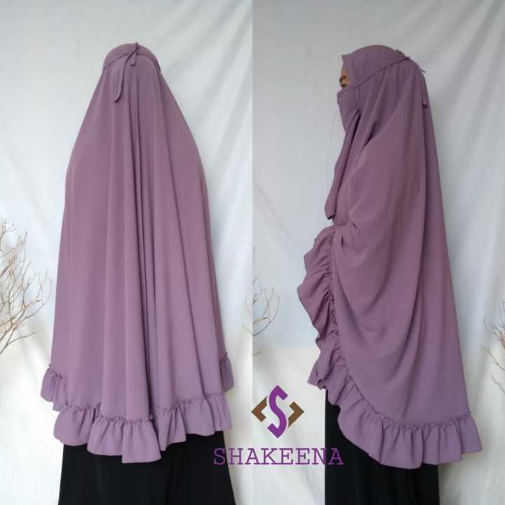 Jilbab Syari Tebal Tidak Nerawang Bahan Wolfis Grade A High Quality