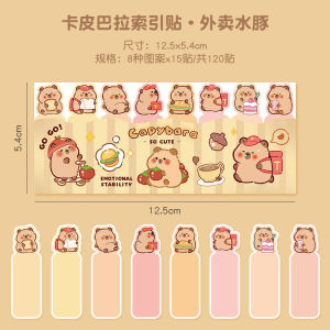 Capybara Cartoon Sticky Notes 卡皮巴拉便利贴 Memo Comel Pelekat Nota Kertas Pelajar Sekolah Pelekat Kreatif Kanak-Kanak Student School Stationery