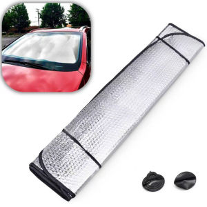 130*60cm Chrome Sunshade Automobile Sun shade Block Two Sided Silver Bubble Sunscreen Front Window Sun Shields