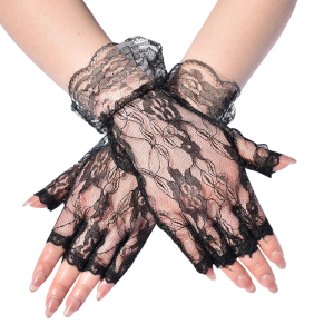 Phụ kiện cô dâu Găng tay hở ngón găng tay với mẫu hoa ren cho Phụ kiện cô dâu cưới dịp trang trọng