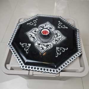 Vicon Ornamen Hiasan Tengah Gypsum 30x30cm PVC dengan Fitting E27 Plastik Dekoratif Elegan untuk Plafon Rumah
