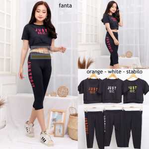 Dunia Legging Olahraga Wanita & Kaos Crop Just Do It Spandek Import High Quality