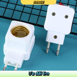 SHNGki 1PC E27 dẫn ánh sáng ổ cắm để EU cắm chủ Adapter chuyển đổi ON OFF cho bóng đèn đèn