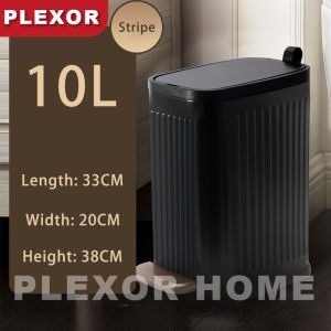Plexor Bathroom Trash Can with Soft Close Lid 10L Foot Pedal Garbage Can with Removable Inner Bucket Stainless Steel Compact Metal Garbage Bin with Step Pedal Trash Can for Toilet Office Bedroom