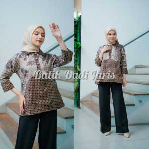 atasan batik wanita modern 2022 kerja / baju batik atasan wanita kerja model baru