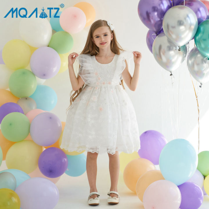 MQATZ Birthday Girls Princess Party Dresses Kids Pageant White Clothes  Children Flower Elegant Wedding Ball Gown Costume AL059 Lazada PH