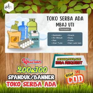 Spanduk Banner Size 200X100cm TOKO SERBA ADA Free Custom Design Dan Ukuran