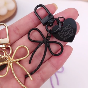 Đáng Yêu trái tim nơ Charm Gắn Túi Móc Khóa gắn mặt dây Phụ kiện túi Cho Ba Lô Ví Túi Xách Decors Thẩm Mỹ Keychain